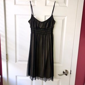 Aqua Black Lace Trim Dress